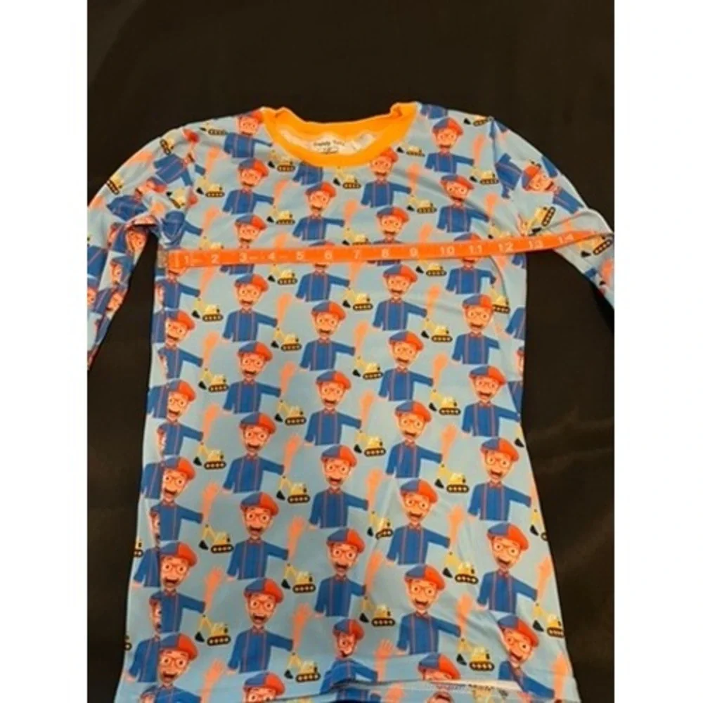 Trendy Tots Blippi Bamboo Pajamas Set Blue Orange Boys Size 7-8T Visco Sleepwear